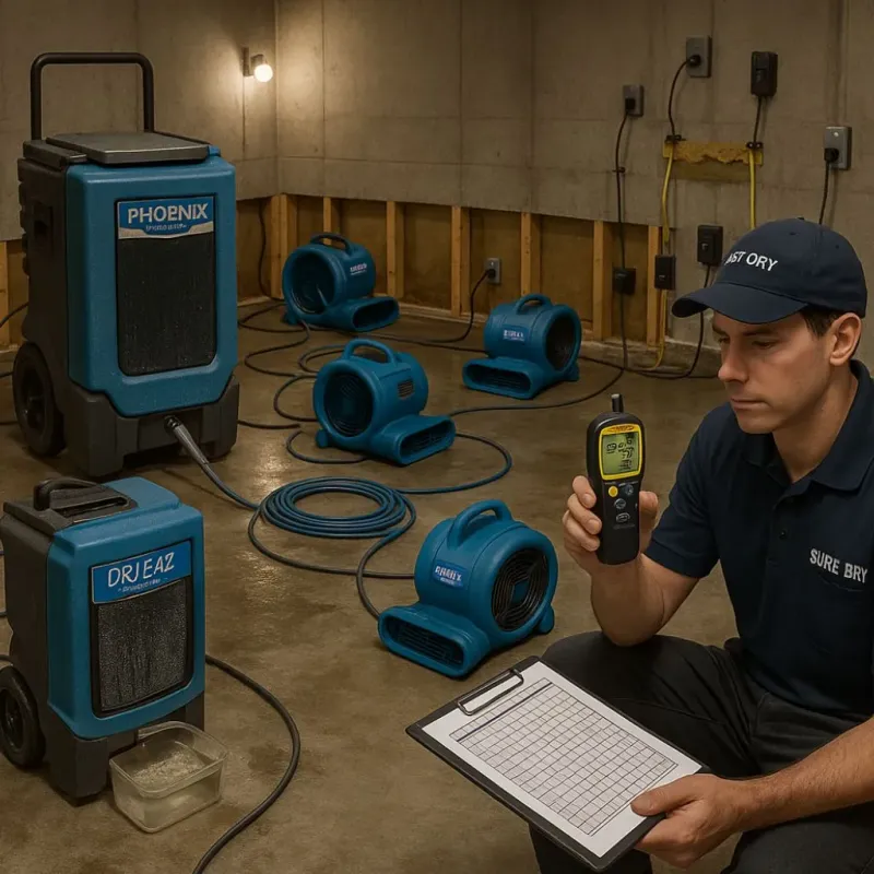 Structural Drying and Dehumidification process in West Orange, NJ